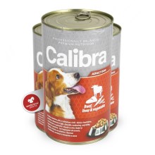 Calibra Dog konzerva hovädzie, pečeň a zelenina v želé 1240 g Calibra Dog konzerva hovädzie, pečeň a zelenina v želé 1240 g