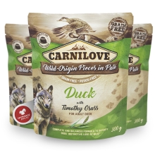 Carnilove Dog Pouch Paté Duck with Timothy Grass 300 g
