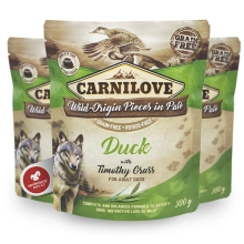 Carnilove Dog Pouch Paté Duck with Timothy Grass 300 g