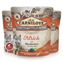 Carnilove Dog Pouch Paté Ostrich with Blackberries 300 g