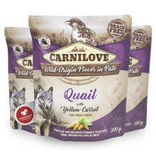 Carnilove Dog Pouch Paté Quail with Yellow Carrot 300 g