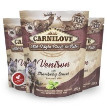 Carnilove Dog Pouch Paté Venison with Strawberry Leaves 300 g