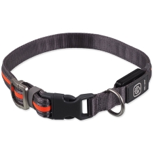 Dog Fantasy LED nylonový svietiaci obojok oranžový 45-65 cm