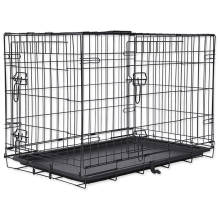 Dog Fantasy skladacia klietka čierna s 2 dvierkami veľ. M