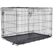 Dog Fantasy skladacia klietka čierna s 2 dvierkami veľ. XL