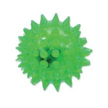 Dog Fantasy svietiaca loptička s bodlinkami zelená 5 cm