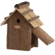 Esschert Design drevená búdka pre vtáky so slamenou strechou 27 cm