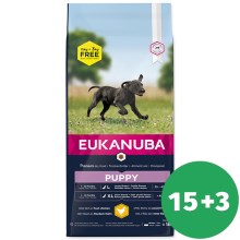 Eukanuba Puppy Large Breed 15 + 3 kg ZDARMA Eukanuba Puppy Large Breed 15 + 3 kg ZDARMA
