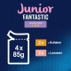 Felix Fantastic Junior Multipack kura a losos v želé 4x 85 g