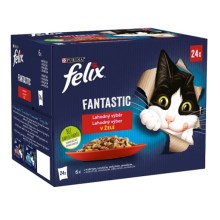 Felix Fantastic Multipack kurča/hovädzina/králík/jehňacina v želé 24x 85 g Felix Fantastic Multipack kurča/hovädzina/králík/jehňacina v želé 24x 85 g