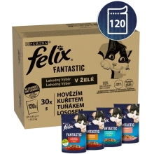 Felix Fantastic Multipack mäsové a rybie receptúry v želé 120x 85 g