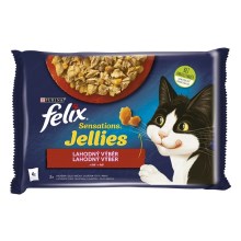Felix Sensations Jellies Multipack hovädzie a kura v želé 4x 85 g