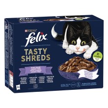 Felix Tasty Shreds Multipack mäsové a rybie receptúry v šťave 12x 80 g