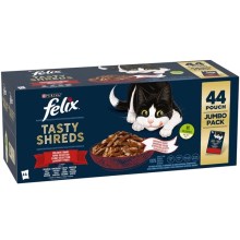 Felix Tasty Shreds Multipack mäsové receptúry v šťave 44x 80 g