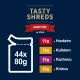 Felix Tasty Shreds Multipack mäsové receptúry v šťave 44x 80 g