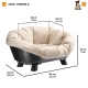 Ferplast Sofa Throne 8 vyvýšený pelech s poťahom čierny 85 cm