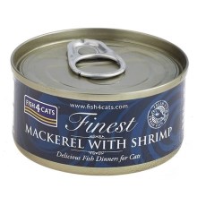 Fish4Cats Finest konzerva s makrelu a krevetami 70 g SET 4+1 ZADARMO
