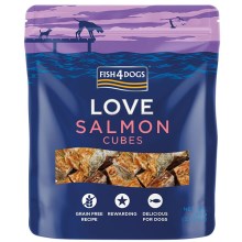 Fish4Dogs Love maškrty s lososom kocky 85 g
