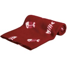 Flaušová deka Trixie Beany červená s bielymi rybkami 100 cm Flaušová deka Trixie Beany červená s bielymi rybkami 100 cm