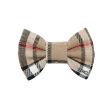 Funky Dog Burberry hnedý kockovaný psí motýlik L