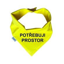Funky Dog šatka žltá Potřebuji prostor L Funky Dog šatka žltá Potřebuji prostor L