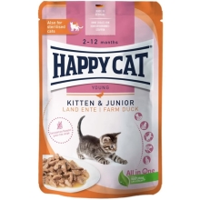 Happy Cat Kitten & Junior kapsička Land Ente 85 g