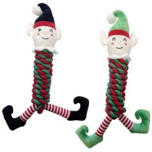 Happy Pet elf vianočná povrazová hračka pre psov MIX farieb 42 cm