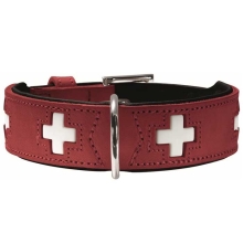 Hunter Swiss kožený obojok červený 42