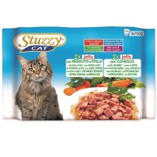 Kapsička Stuzzy Cat Multipack šunka + teľacie + králik v želé 4x100 g Kapsička Stuzzy Cat Multipack šunka + teľacie + králik v želé 4x100 g
