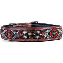 Kay-line kožený obojok Aztec hnedý veľ. 55 (40-47 cm)