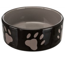 Keramická miska 0,3l/12cm - hnedá/biela +motív labky Keramická miska 0,3l/12cm - hnedá/biela +motív labky