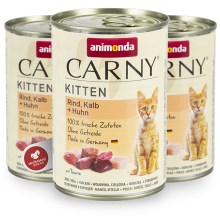 Konzerva Animonda Carny Kitten hovädzie, teľacie a kurča 400 g