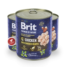 Konzerva Brit Premium by Nature Chicken & Hearts 800 g