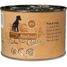 Konzerva Dogz Finefood No.8 s morčacím a kozím mäsom 200 g