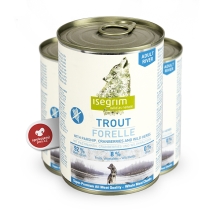 Konzerva Isegrim Adult River Pstruh, paštrnák 400 g