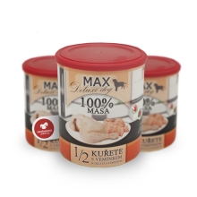 Konzerva Max Deluxe 1/2 kura s vemenom 800 g