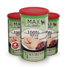 Konzerva Max Deluxe 3/4 kuraťa s divinou 1 200 g