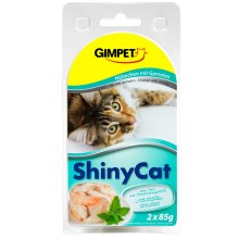Konzerva Shiny Cat kurča a krevety 2x 70 g