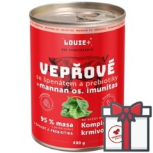 Louie konzerva bravčové so špenátom a prebiotikami SET 4x 400 g + Louie vývar 400 g ZADARMO