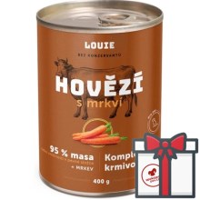 Louie konzerva hovädzie s mrkvou SET 4x 400 g + Louie vývar 400 g ZADARMO