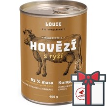 Louie konzerva hovädzie s ryžou SET 4x 400 g + Louie vývar 400 g ZADARMO