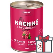 Louie konzerva kačacie s brusnicami SET 4x 400 g + Louie vývar 400 g ZADARMO