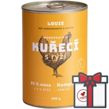 Louie konzerva kuracie s ryžou SET 4x 400 g + Louie vývar 400 g ZADARMO