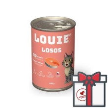 Louie konzerva pre mačky losos SET 4x 400 g + Louie konzerva 200 g ZADARMO