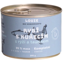 Louie konzerva pre mačky ryba s kuracím, ryžou a taurínom 200 g