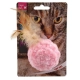Magic Cat hračka pre mačky loptička ženilková s pierkami 14 cm