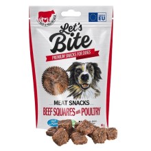 Maškrty Brit Let's Bite Meat Snacks Beef and Poultry Squares 80 g