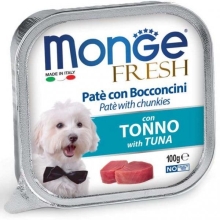 Monge Dog Fresh paštéta a kúsky s tuniakom 100 g