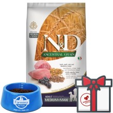 N&D Ancestral Grain Dog Adult M/L Lamb & Blueberry 12 kg