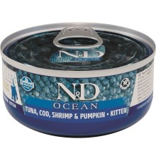 N&D Cat Ocean konzerva Kitten Tuna & Codfish & Shrimps & Pumpkin 70 g